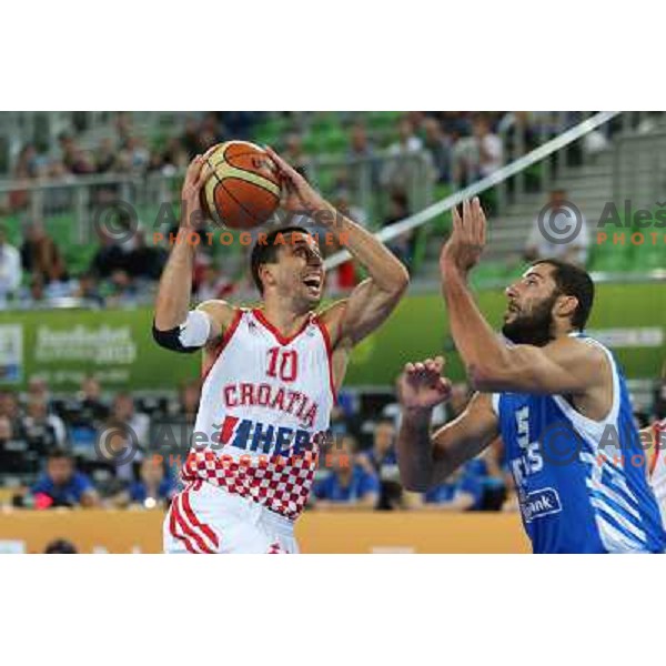of Croatia in action during basketball match Croatia-Greece in second round group F of Eurobasket 2013, played in Arena Stozice in Ljubljana, Slovenia on September 14, 2013 