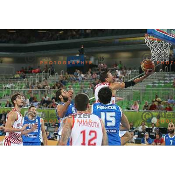 of Croatia in action during basketball match Croatia-Greece in second round group F of Eurobasket 2013, played in Arena Stozice in Ljubljana, Slovenia on September 14, 2013 