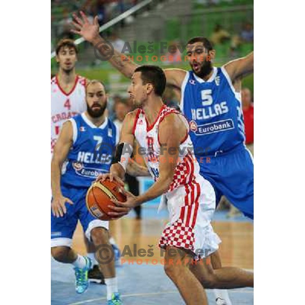 of Croatia in action during basketball match Croatia-Greece in second round group F of Eurobasket 2013, played in Arena Stozice in Ljubljana, Slovenia on September 14, 2013 