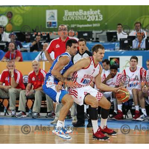 of Croatia in action during basketball match Croatia-Greece in second round group F of Eurobasket 2013, played in Arena Stozice in Ljubljana, Slovenia on September 14, 2013 