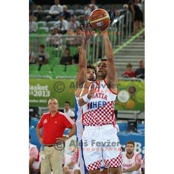 of Croatia in action during basketball match Croatia-Greece in second round group F of Eurobasket 2013, played in Arena Stozice in Ljubljana, Slovenia on September 14, 2013 
