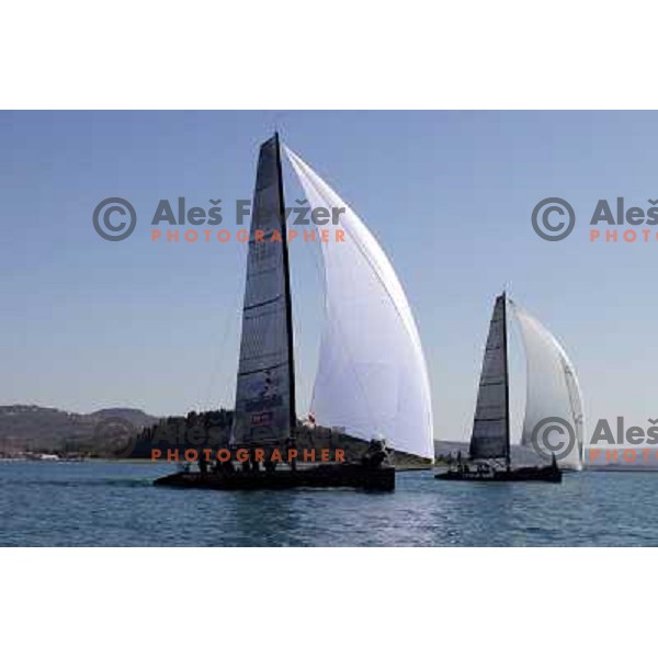 Team 44 first with Black Beauty (RC 44 yacht by Russell Coutts) first time on the water in Portorose, Slovenia