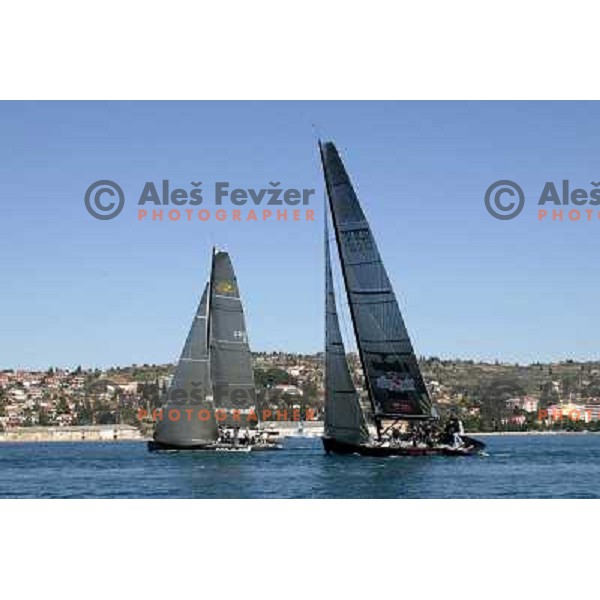 Team 44 first with Black Beauty (RC 44 yacht by Russell Coutts) first time on the water in Portorose, Slovenia