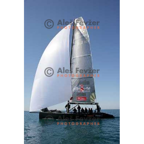 Team 44 first with Black Beauty (RC 44 yacht by Russell Coutts) first time on the water in Portorose, Slovenia