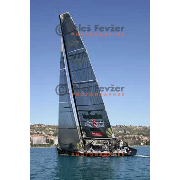 Team 44 first with Black Beauty (RC 44 yacht by Russell Coutts) first time on the water in Portorose, Slovenia