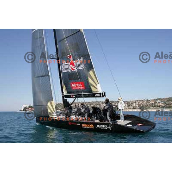 Team 44 first with Black Beauty (RC 44 yacht by Russell Coutts) first time on the water in Portorose, Slovenia