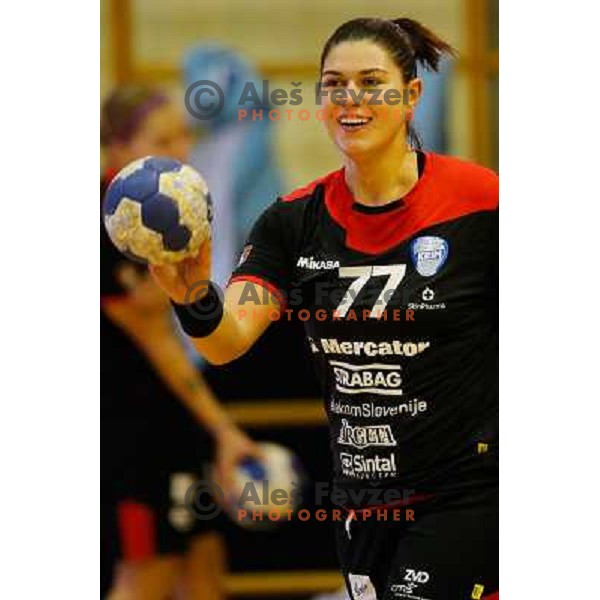 Andrea Oana Manea of Krim Mercator in action during handball match between RK Krim Mercator and Hypo at 10. Memorial of Vinka Kandije, played in Galjevica Hall on September 20, Ljubljana, Slovenia 