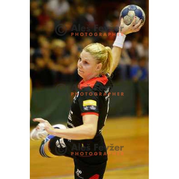 Tamara Mavsar of Krim Mercator in action during handball match between RK Krim Mercator and Hypo at 10. Memorial of Vinka Kandije, played in Galjevica Hall on September 20, Ljubljana, Slovenia 