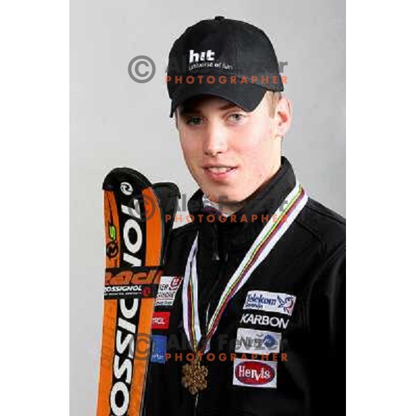 Matic Skube with Slalom medal from World Ski Junior Championships in Flachau, Austria (12/03/2007)