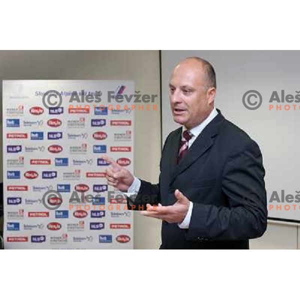 Iztok Klancnik of slovenia Ski Association at press conference in Ljubljana on March 12, 2007