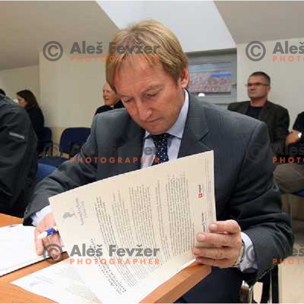 Bojan Krizaj of Slovenia Ski Association at press conference in Ljubljana on March 12, 2007