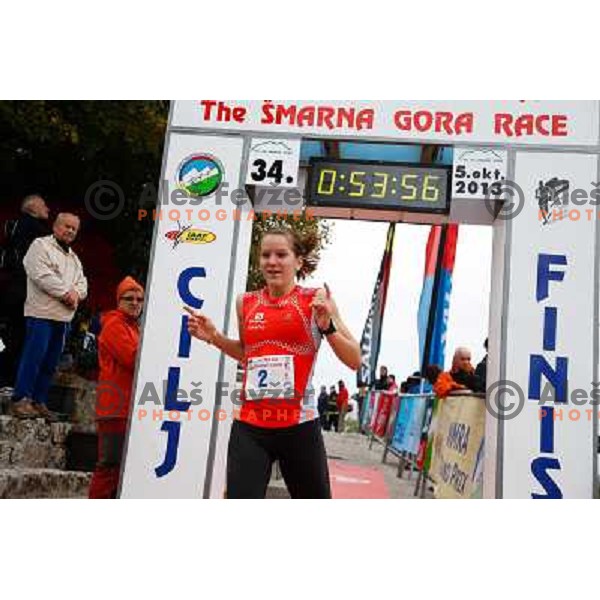 Lea Einfalt running during 34. Smarna gora mountain race, WMRA Grand Prix- Final on October 5, 2013 in Ljubljana, Slovenija 