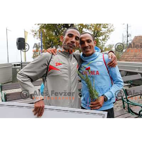 Azerya Teklay and Yossief Tekle running during 34. Smarna gora mountain race, WMRA Grand Prix- Final on October 5, 2013 in Ljubljana, Slovenija 