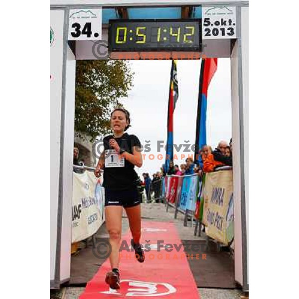 Mateja Kosovelj running during 34. Smarna gora mountain race, WMRA Grand Prix- Final on October 5, 2013 in Ljubljana, Slovenija 
