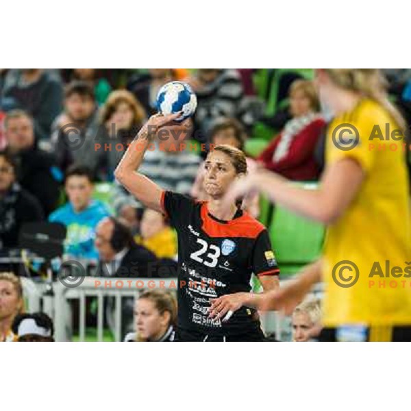 Andrea Penezic in action during handball match Krim Mercator - IK Savehof in EHF Women\'s Champions league, played in Arena Stozice, Ljubljana, Slovenia on October 05, 2013 