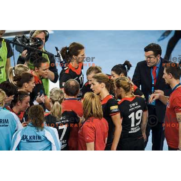 Tone Tiselj during handball match Krim Mercator - IK Savehof in EHF Women\'s Champions league, played in Arena Stozice, Ljubljana, Slovenia on October 05, 2013 