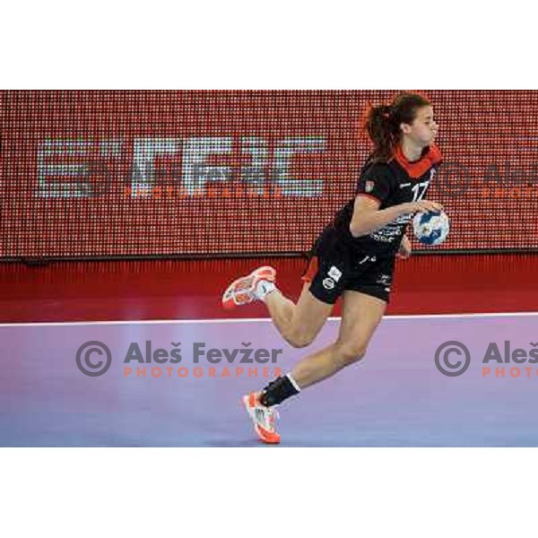 Torstensson Linnea in action during handball match Krim Mercator - IK Savehof in EHF Women\'s Champions league, played in Arena Stozice, Ljubljana, Slovenia on October 05, 2013 