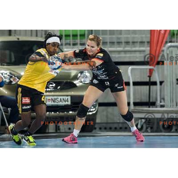 Neli Irman in action during handball match Krim Mercator - IK Savehof in EHF Women\'s Champions league, played in Arena Stozice, Ljubljana, Slovenia on October 05, 2013 