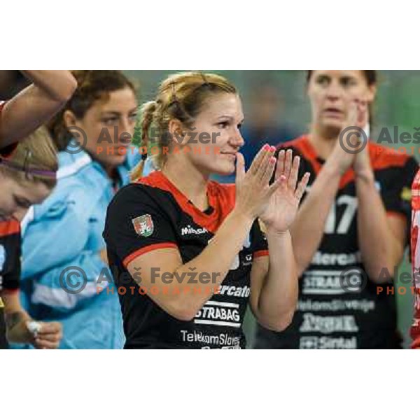 Neli Irman in action during handball match Krim Mercator - IK Savehof in EHF Women\'s Champions league, played in Arena Stozice, Ljubljana, Slovenia on October 05, 2013 