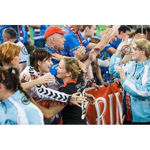 Neli Irman in action during handball match Krim Mercator - IK Savehof in EHF Women\'s Champions league, played in Arena Stozice, Ljubljana, Slovenia on October 05, 2013 