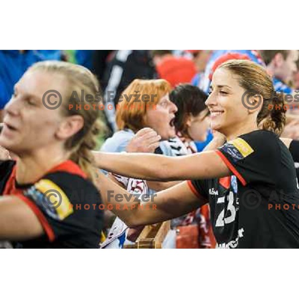 Andrea Penezic in action during handball match Krim Mercator - IK Savehof in EHF Women\'s Champions league, played in Arena Stozice, Ljubljana, Slovenia on October 05, 2013 