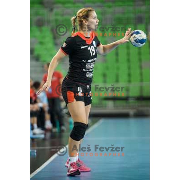 Neli Irman in action during handball match Krim Mercator - IK Savehof in EHF Women\'s Champions league, played in Arena Stozice, Ljubljana, Slovenia on October 05, 2013 