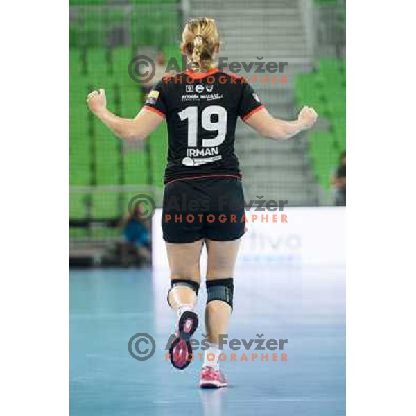 Neli Irman in action during handball match Krim Mercator - IK Savehof in EHF Women\'s Champions league, played in Arena Stozice, Ljubljana, Slovenia on October 05, 2013 
