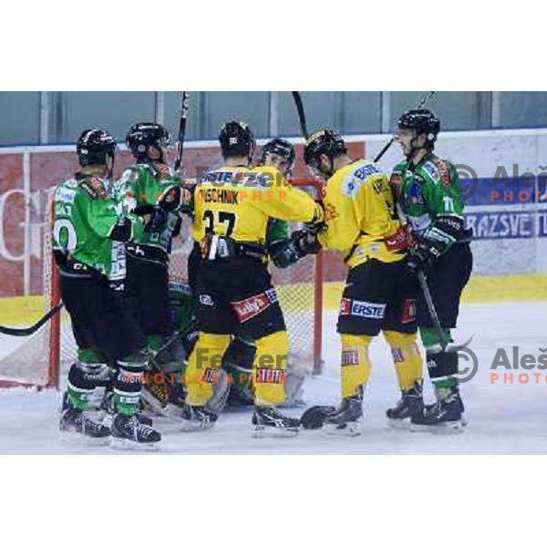 of Telemach Olimpija in action during ice-hockey match Telemach Olimpija- Vienna Capitals in round 7 of Ebel league 2013/2014, played in Hala Tivoli, Ljulbjana, Slovenia on October 8,2013 