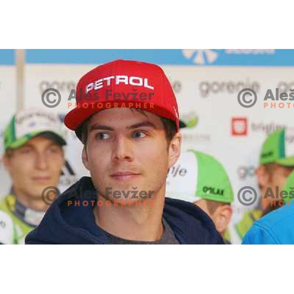 Zan Kosir at official presentation of Slovenia snowboard team at Media day of Slovenia Ski Federation in Dvor Jezersek, Cerklje na Gorenjskem on October 10, 2013 