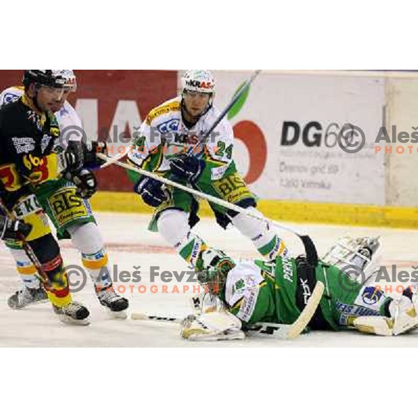 KLemen Mohoric, ZM Olimpija goalie in action