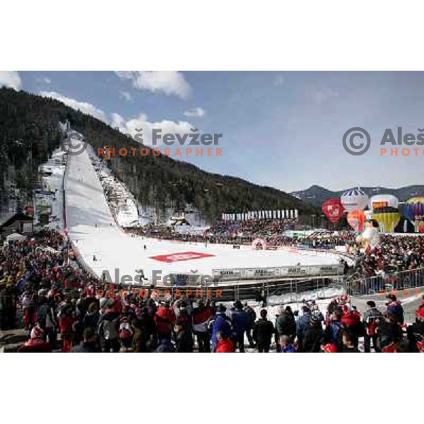 Planica jumping hill in fiinal round of e-on ruhrgas FIS World cup in Ski jumping in Planica 23.2.2007, Slovenia