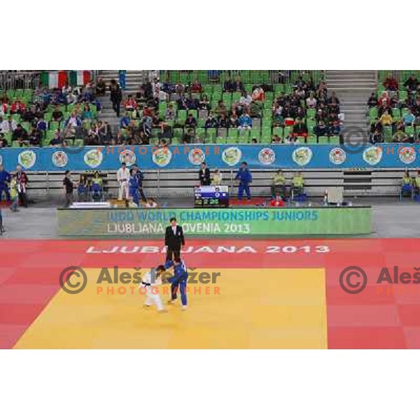 action during Judo World Championships Juniors in Arena Stozice, Ljubljana, Slovenia on October 24, 2013 