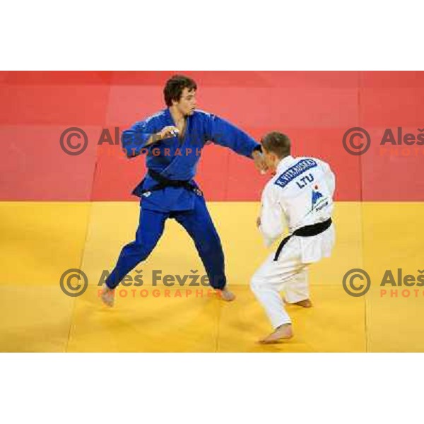 Adrian Gomboc of Slovenia in action during Judo World Championships Juniors in Arena Stozice, Ljubljana, Slovenia on October 24, 2013 