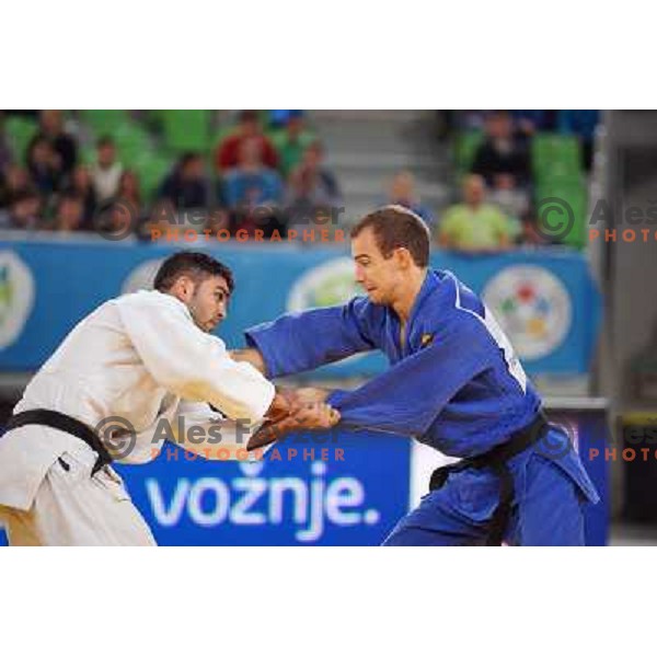 Luka Kuralt of Slovenia in action during Judo World Championships Juniors in Arena Stozice, Ljubljana, Slovenia on October 24, 2013 