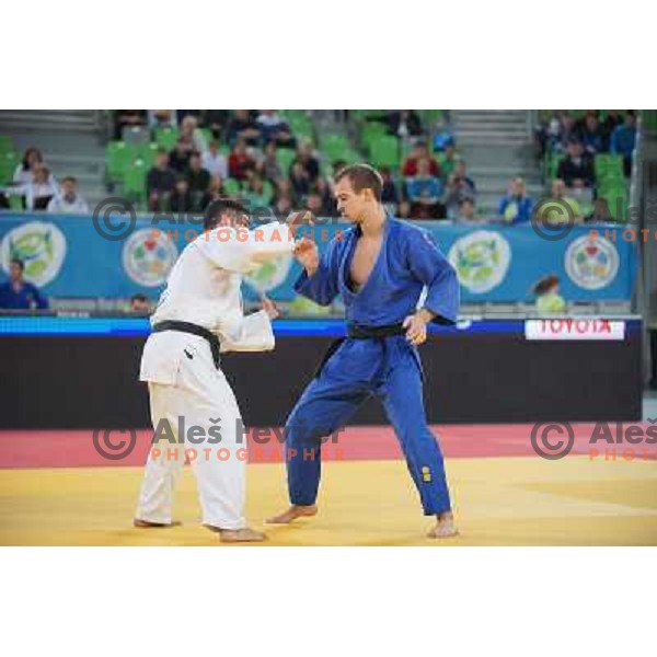 Luka Kuralt of Slovenia in action during Judo World Championships Juniors in Arena Stozice, Ljubljana, Slovenia on October 24, 2013 