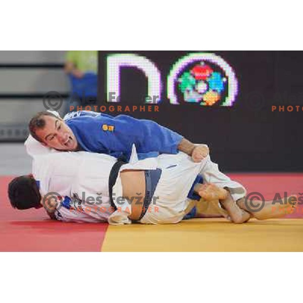 Luka Kuralt of Slovenia in action during Judo World Championships Juniors in Arena Stozice, Ljubljana, Slovenia on October 24, 2013 