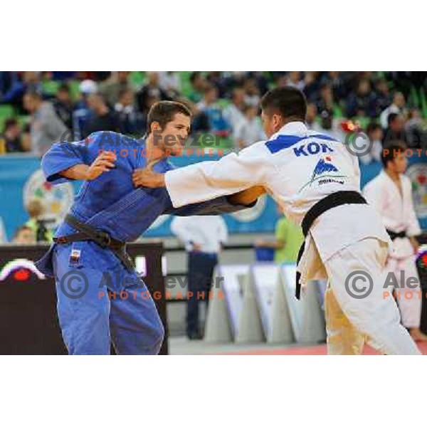 Igor Potparic of Slovenia in action during Judo World Championships Juniors in Arena Stozice, Ljubljana, Slovenia on October 24, 2013 