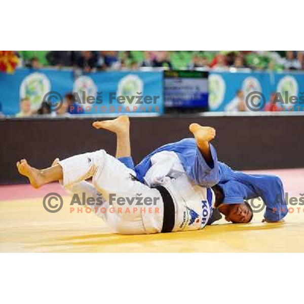 Igor Potparic of Slovenia in action during Judo World Championships Juniors in Arena Stozice, Ljubljana, Slovenia on October 24, 2013 