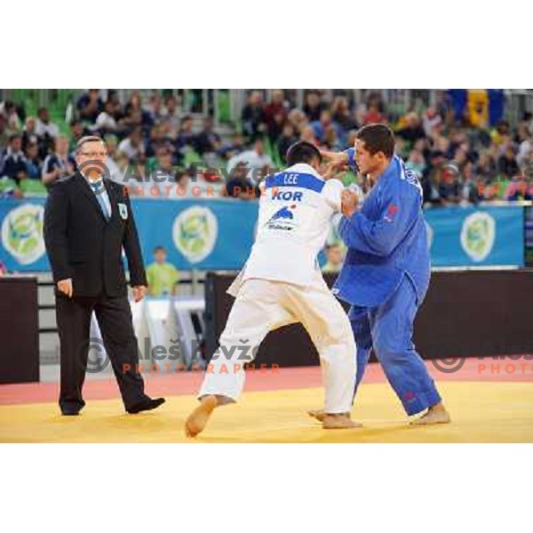 Igor Potparic of Slovenia in action during Judo World Championships Juniors in Arena Stozice, Ljubljana, Slovenia on October 24, 2013 