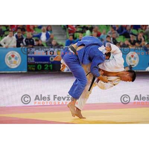 Igor Potparic of Slovenia in action during Judo World Championships Juniors in Arena Stozice, Ljubljana, Slovenia on October 24, 2013 