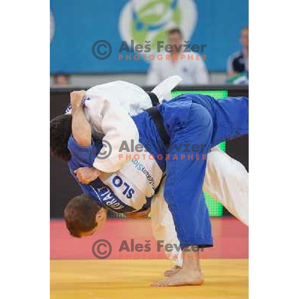 Luka Kuralt of Slovenia in action during Judo World Championships Juniors in Arena Stozice, Ljubljana, Slovenia on October 24, 2013 