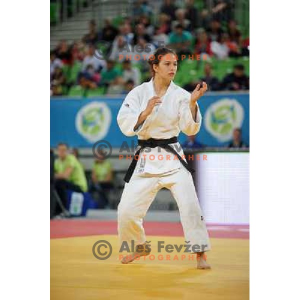 Manja Kropf of Slovenia in action during Judo World Championships Juniors in Arena Stozice, Ljubljana, Slovenia on October 24, 2013 