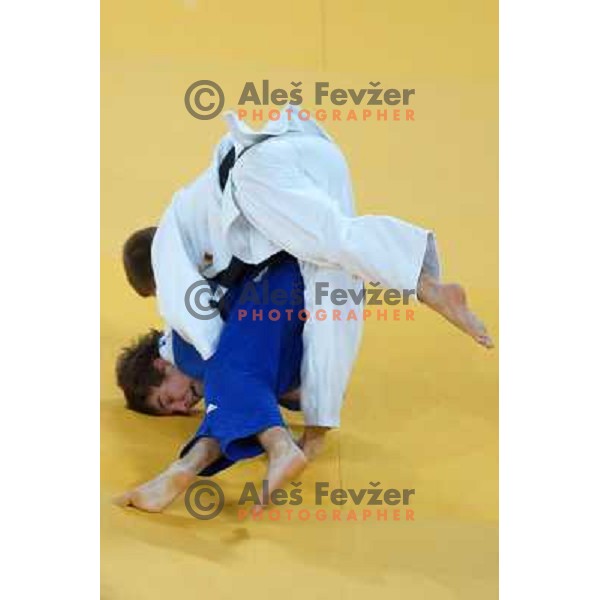 Adrian Gomboc of Slovenia in action during Judo World Championships Juniors in Arena Stozice, Ljubljana, Slovenia on October 24, 2013 