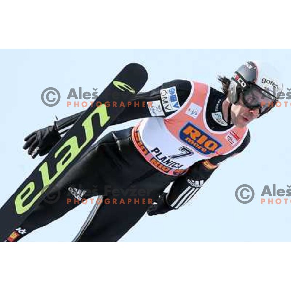 Primoz Peterka during first jump of e-on ruhrgas FIS World cup in Ski jumping in Planica 23.2.2007, Slovenia