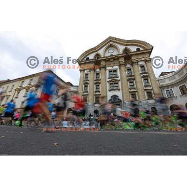 Runners during 18th Ljubljana Marathon 2013 in Ljubljana, Slovenia on October 27th, 2013 