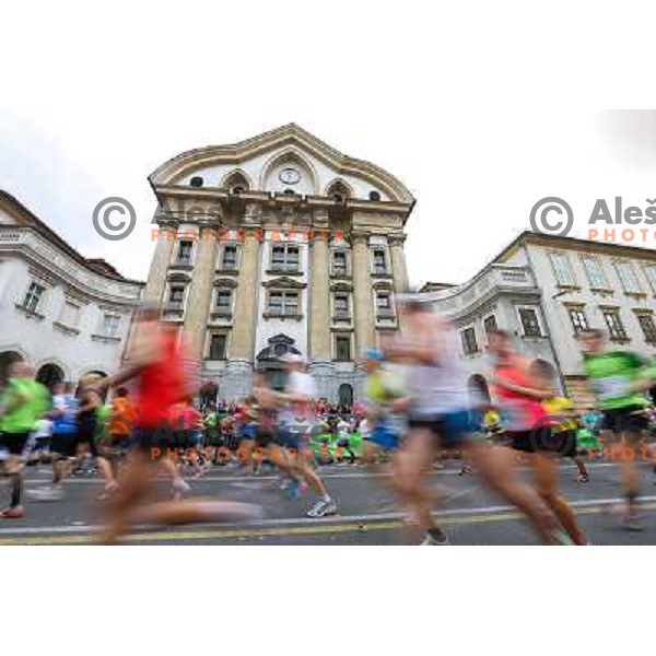 Runners during 18th Ljubljana Marathon 2013 in Ljubljana, Slovenia on October 27th, 2013 