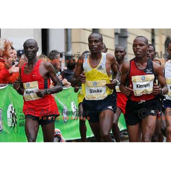 Runners during 18th Ljubljana Marathon 2013 in Ljubljana, Slovenia on October 27th, 2013 