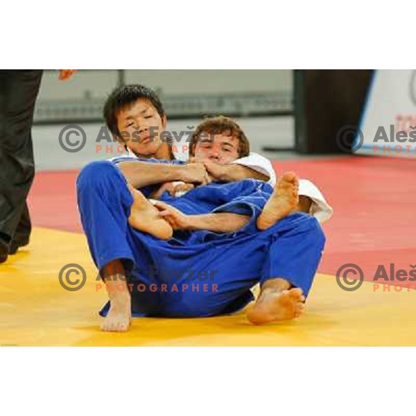 of Slovenia in action during Judo World Championships Juniors in Arena Stozice, Ljubljana, Slovenia on October 27, 2013 
