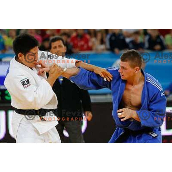 of Slovenia in action during Judo World Championships Juniors in Arena Stozice, Ljubljana, Slovenia on October 27, 2013 