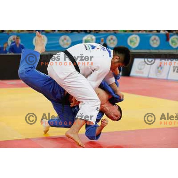 of Slovenia in action during Judo World Championships Juniors in Arena Stozice, Ljubljana, Slovenia on October 27, 2013 